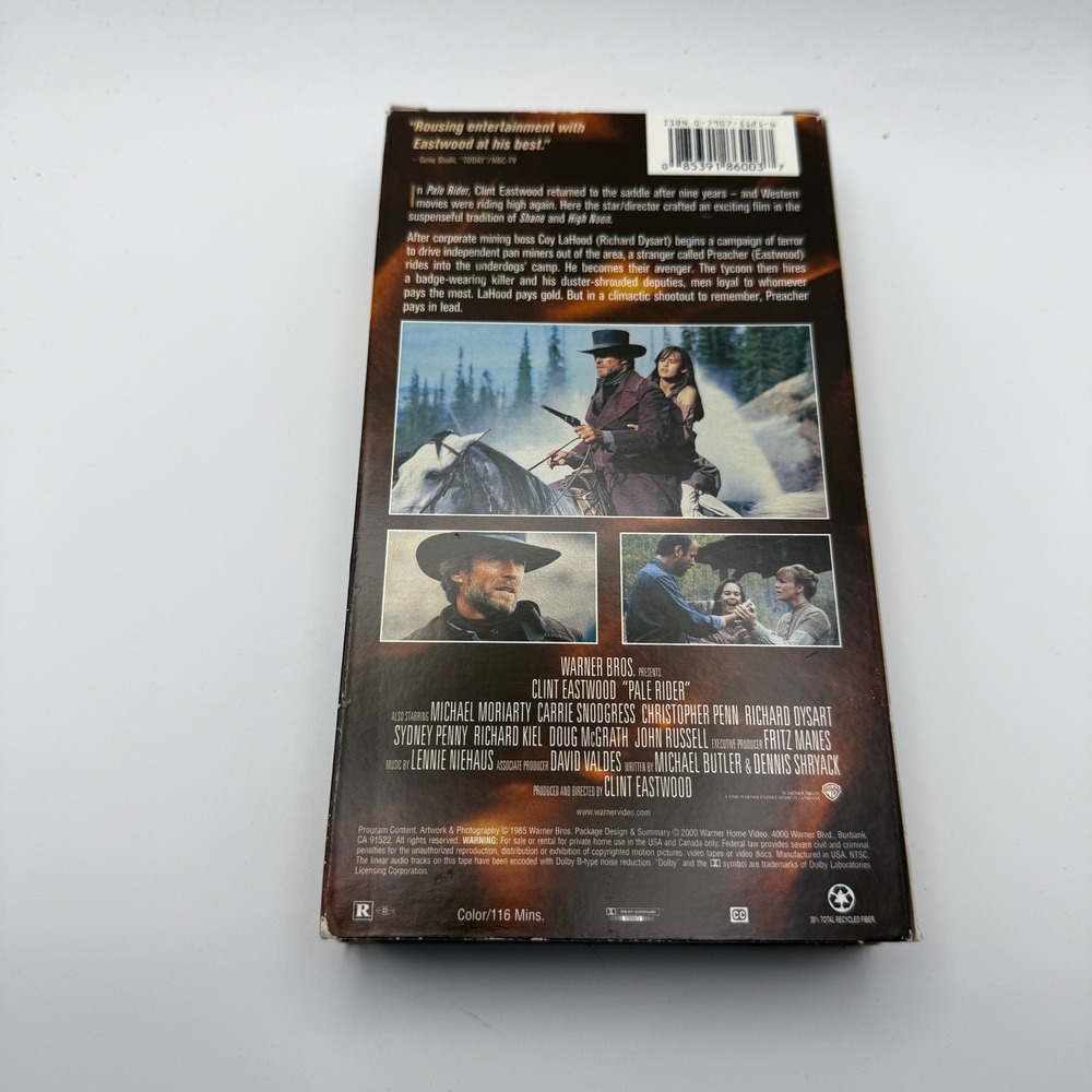 Pale Rider VHS Clint Eastwood Collection Warner Home Video 1985 Western Movie - Picture 3 of 5